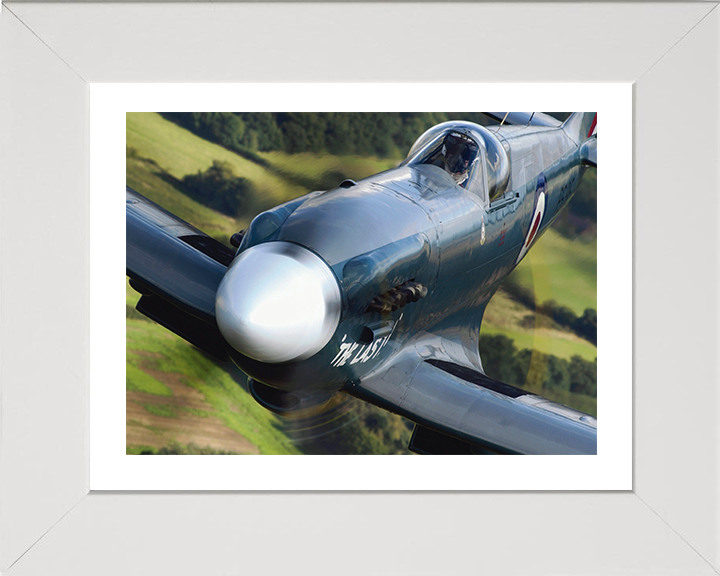 RAF Spitfire Mk19 Closeup | Photo Print | Framed Print | Military | Aircraft | Royal Air Force | Wall Art | Home Decor | Aviation | Photography Hampshire Prints 10 x 8 White Frame Yes