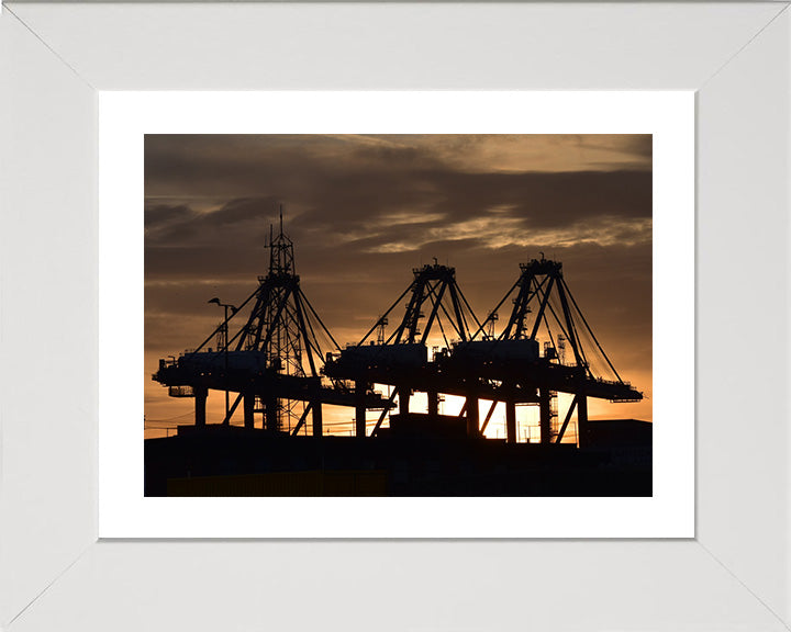 Felixstowe docks at sunset Photo Print - Canvas - Framed Photo Print - Hampshire Prints