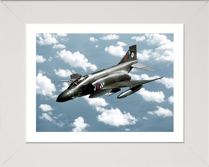 RAF RF-4 Phantom II Aircraft in flight | Photo Print | Framed Print | Military | Aircraft | Royal Air Force | Wall Art | Home Decor | Aviation | Photography Hampshire Prints 10 x 8 White Frame Yes