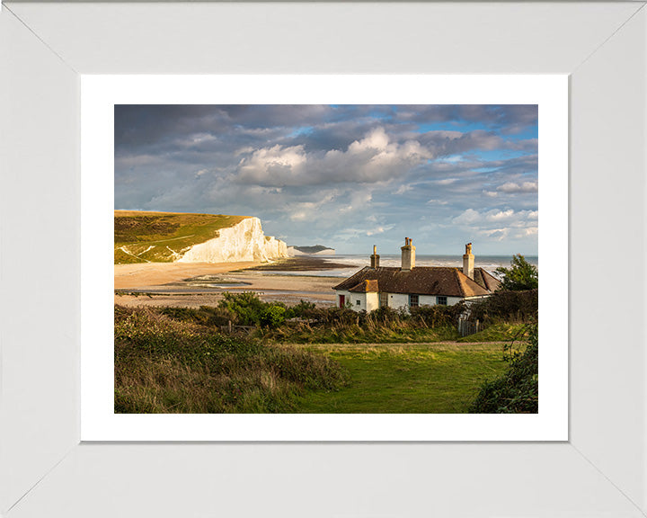 Seven Sisters cliffs and cottage East Sussex Photo Print - Canvas - Framed Photo Print - Hampshire Prints