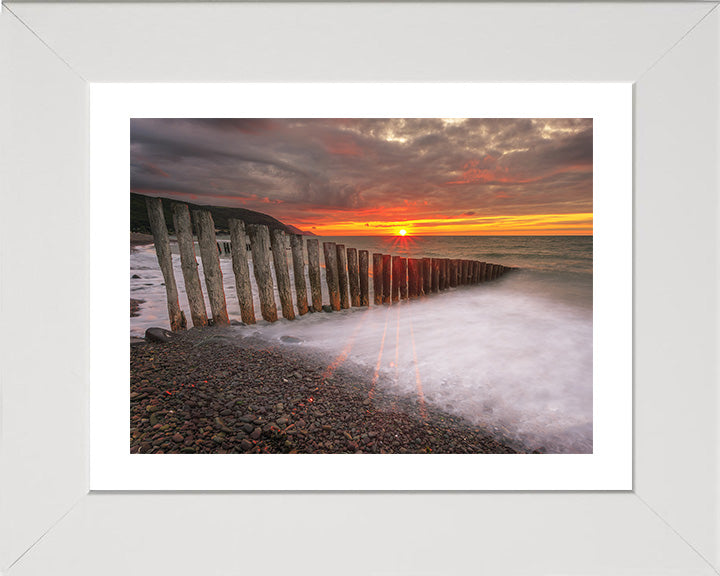 Bossington Beach Somerset at sunset Photo Print - Canvas - Framed Photo Print - Hampshire Prints