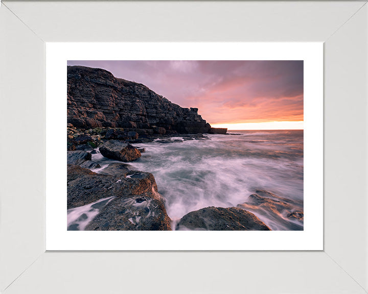 Winspit Quarry Purbeck Dorset at sunset Photo Print - Canvas - Framed Photo Print - Hampshire Prints