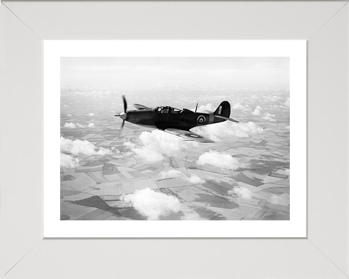RAF Bell P-39 Airacobra Mk 2 in flight | Photo Print | Framed Print | Military | Aircraft | Royal Air Force | Wall Art | Home Decor | Aviation | Photography Hampshire Prints 10 x 8 White Frame Yes