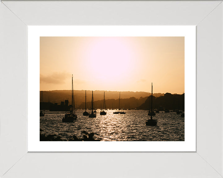 Falmouth harbour Cornwall at sunset Photo Print - Canvas - Framed Photo Print - Hampshire Prints