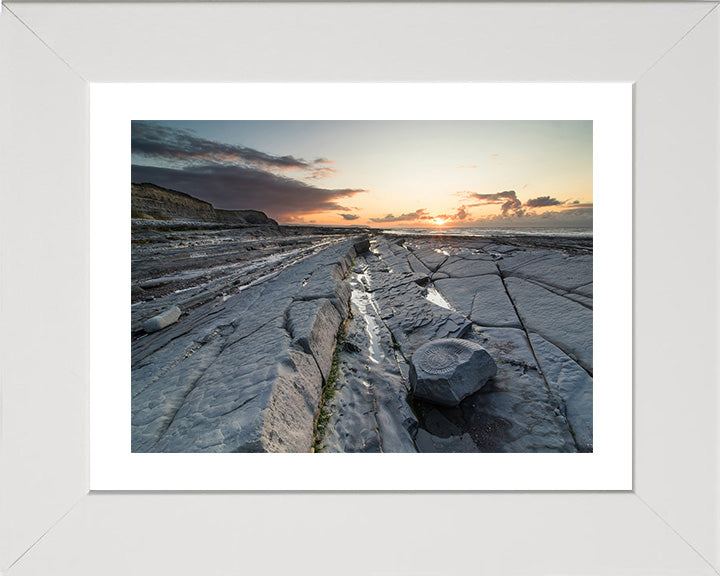 Kilve Beach Somerset at sunset Photo Print - Canvas - Framed Photo Print - Hampshire Prints