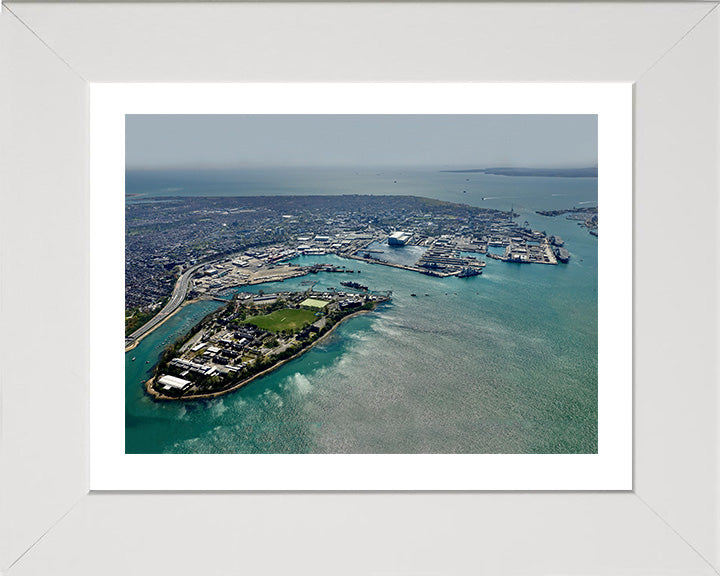 HMS Excellent Royal Navy shore establishment Aerial Photo Print or Framed Photo Print - Hampshire Prints