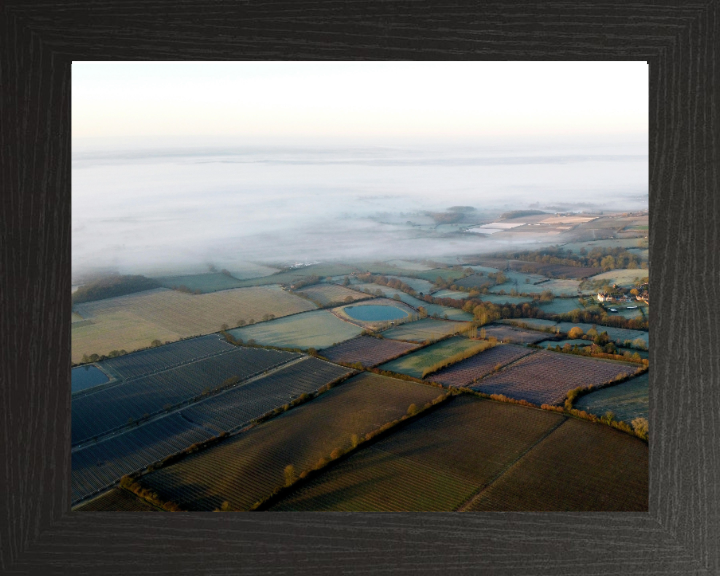 Misty Kent countryside from above Photo Print - Canvas - Framed Photo Print - Hampshire Prints