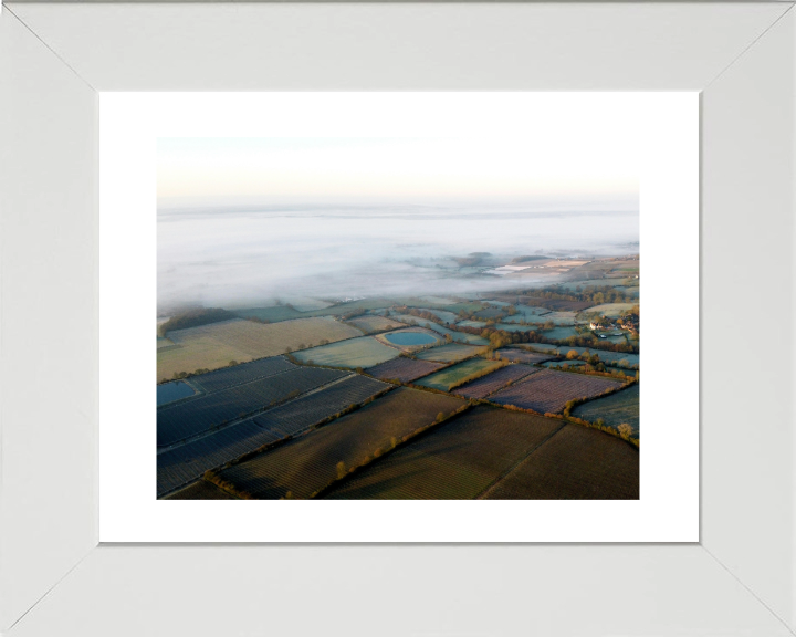 Misty Kent countryside from above Photo Print - Canvas - Framed Photo Print - Hampshire Prints
