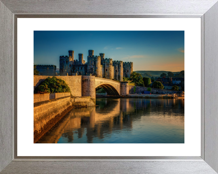 Conwy Castle in Wales at sunset Photo Print - Canvas - Framed Photo Print - Hampshire Prints