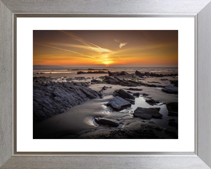 Coppet Hall Beach Wales at sunset Photo Print - Canvas - Framed Photo Print - Hampshire Prints