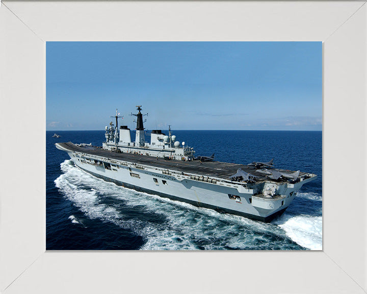HMS Invincible R05 | Photo Print | Framed Print | Invincible Class | Aircraft Carrier | Royal Navy Hampshire Prints 10 x 8 White Frame No