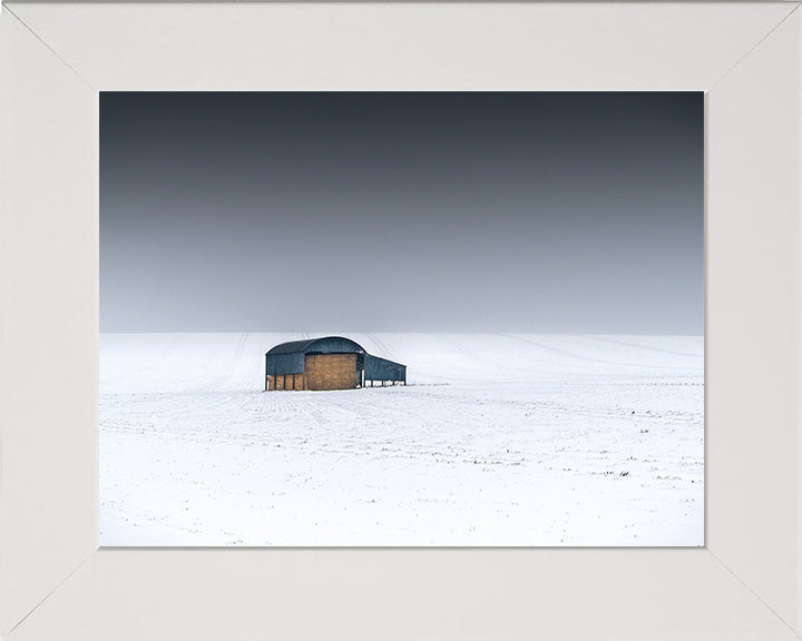 The Barn at Sixpenny Handley Dorset with snow Photo Print - Canvas - Framed Photo Print - Hampshire Prints
