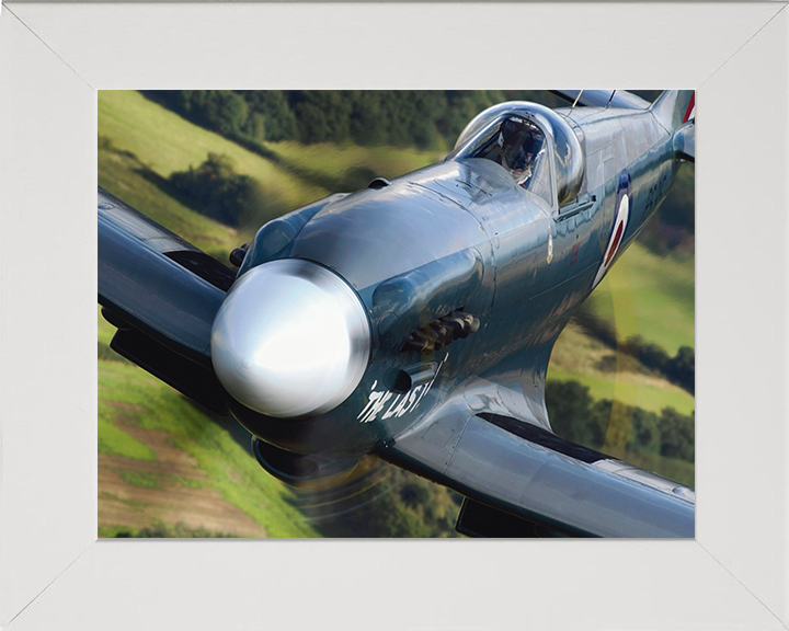 RAF Spitfire Mk19 Closeup | Photo Print | Framed Print | Military | Aircraft | Royal Air Force | Wall Art | Home Decor | Aviation | Photography Hampshire Prints 10 x 8 White Frame No