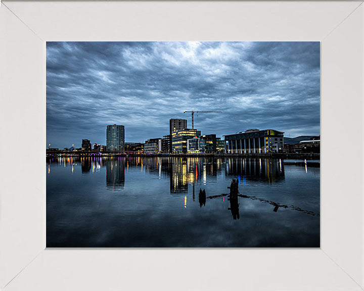 Belfast waterfront Northern Ireland at dusk Photo Print - Canvas - Framed Photo Print - Hampshire Prints