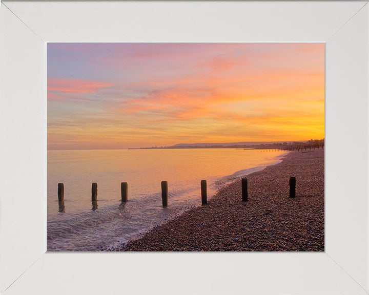 Pevensey Bay beach East Sussex at sunset Photo Print - Canvas - Framed Photo Print - Hampshire Prints