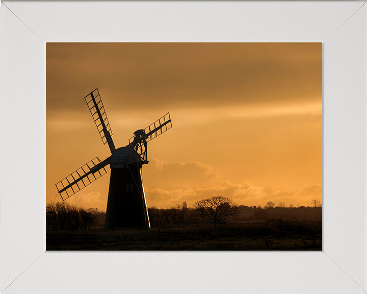A Norfolk Broads windmill at sunset Photo Print - Canvas - Framed Photo Print - Hampshire Prints