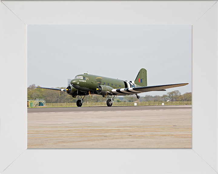 RAF BBMF Dakota Plane | Photo Print | Framed Print | Military | Aircraft | Royal Air Force | Wall Art | Home Decor | Aviation | Photography Hampshire Prints 10 x 8 White Frame No