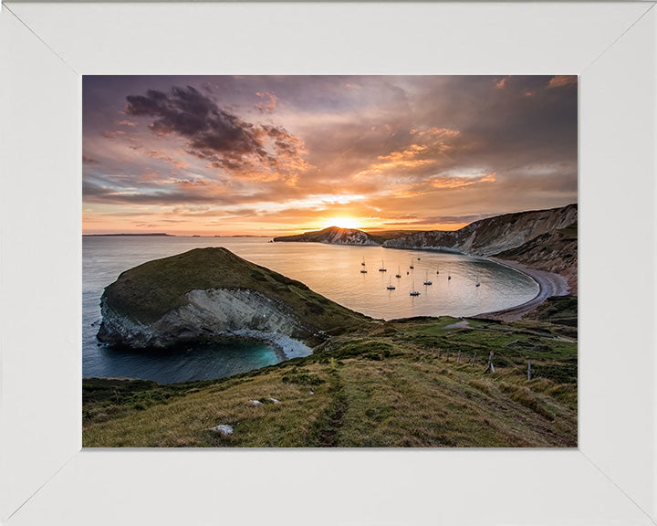 Worbarrow Bay Dorset at sunset Photo Print - Canvas - Framed Photo Print - Hampshire Prints