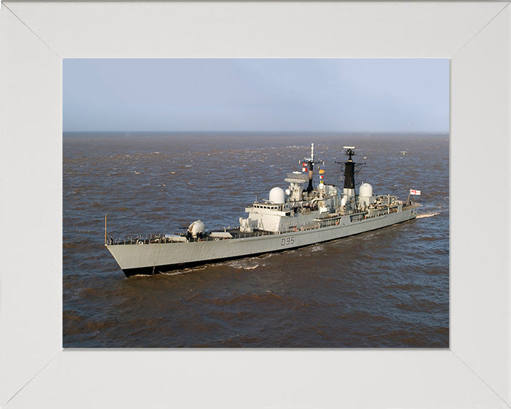 HMS Manchester D95 | Photo Print | Framed Print | Type 42 | Destroyer | Royal Navy Hampshire Prints 10 x 8 White Frame No