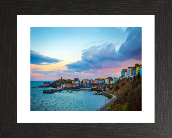 Tenby harbour in Wales at sunset Photo Print - Canvas - Framed Photo Print - Hampshire Prints