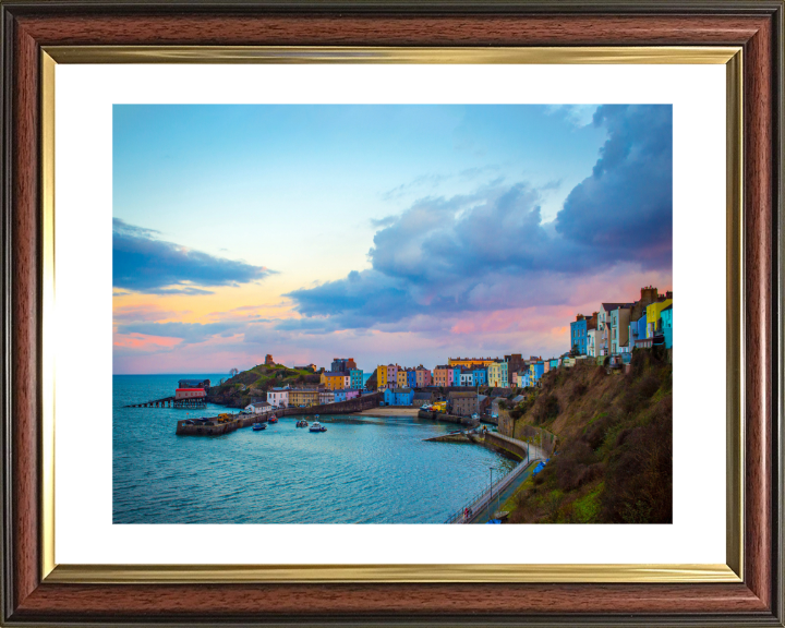 Tenby harbour in Wales at sunset Photo Print - Canvas - Framed Photo Print - Hampshire Prints