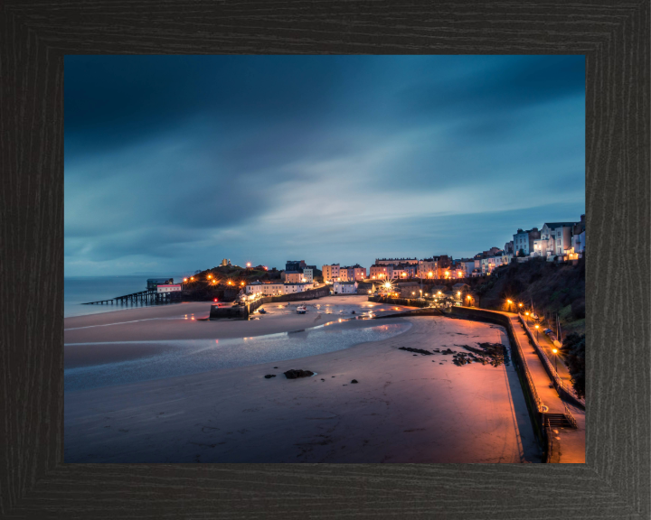 Tenby North beach wales at dusk Photo Print - Canvas - Framed Photo Print - Hampshire Prints