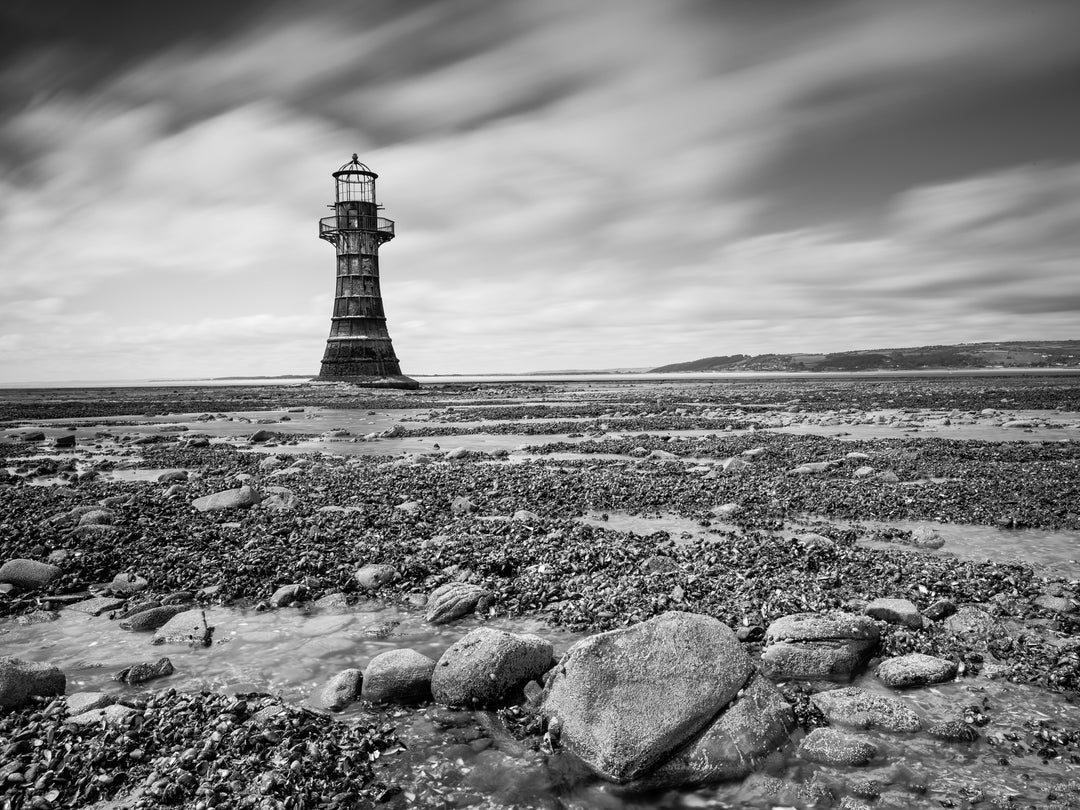 Whiteford Point Lighthouse Wales black and white Photo Print - Canvas - Framed Photo Print - Hampshire Prints