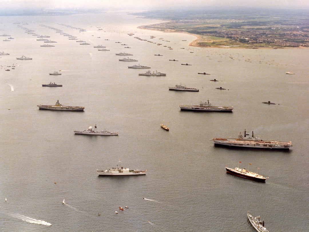 Silver Jubilee Royal Navy Spithead review 1977 from above Photo Print or Framed Photo Print - Hampshire Prints