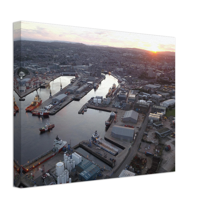 Aberdeen Scotland from above at sunset Photo Print - Canvas - Framed Photo Print - Hampshire Prints