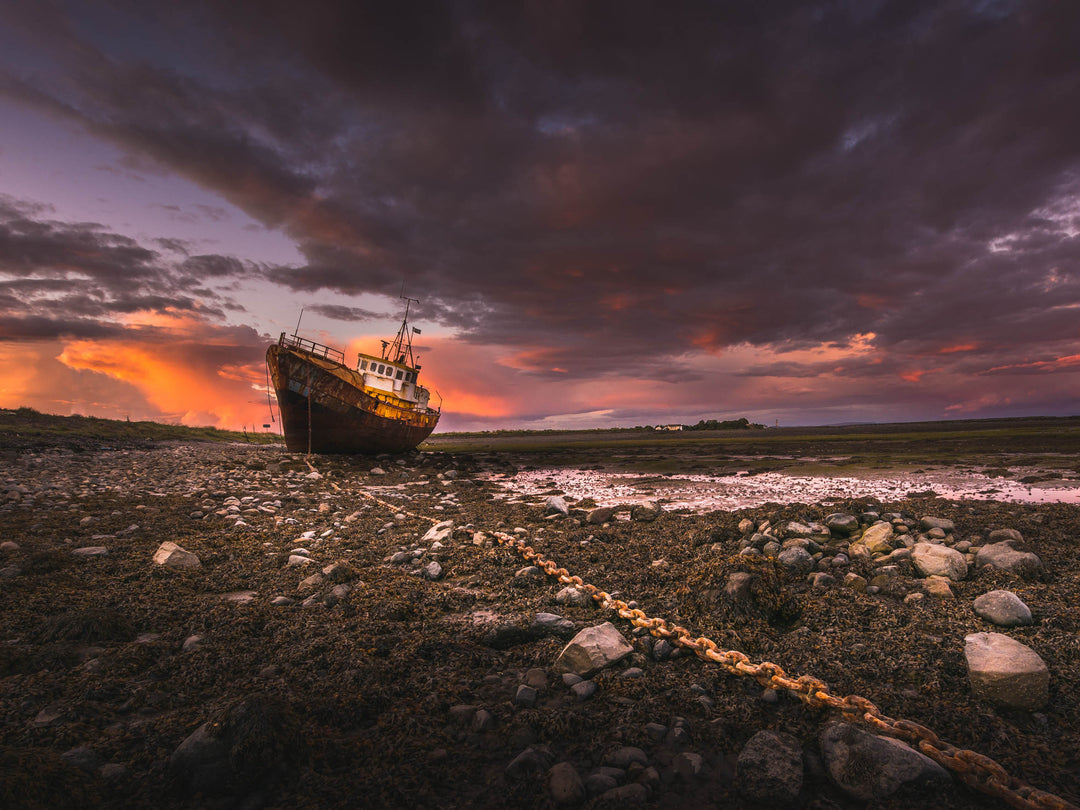 Roa Island Cumbria shipwreck at sunset Photo Print - Canvas - Framed Photo Print - Hampshire Prints