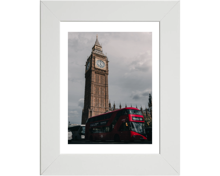 Big Ben and red London bus Photo Print - Canvas - Framed Photo Print - Hampshire Prints