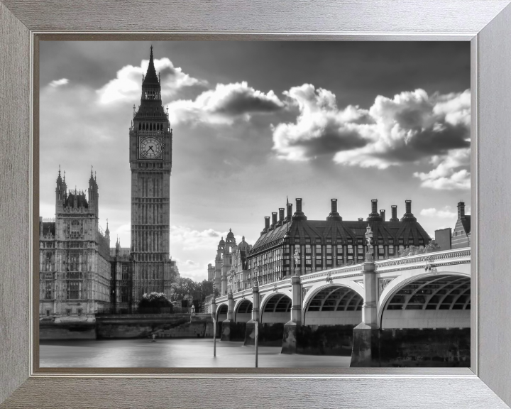 Westminster bridge and big ben London black and white Photo Print - Canvas - Framed Photo Print - Hampshire Prints