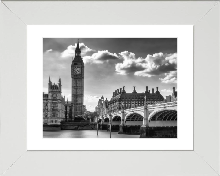 Westminster bridge and big ben London black and white Photo Print - Canvas - Framed Photo Print - Hampshire Prints