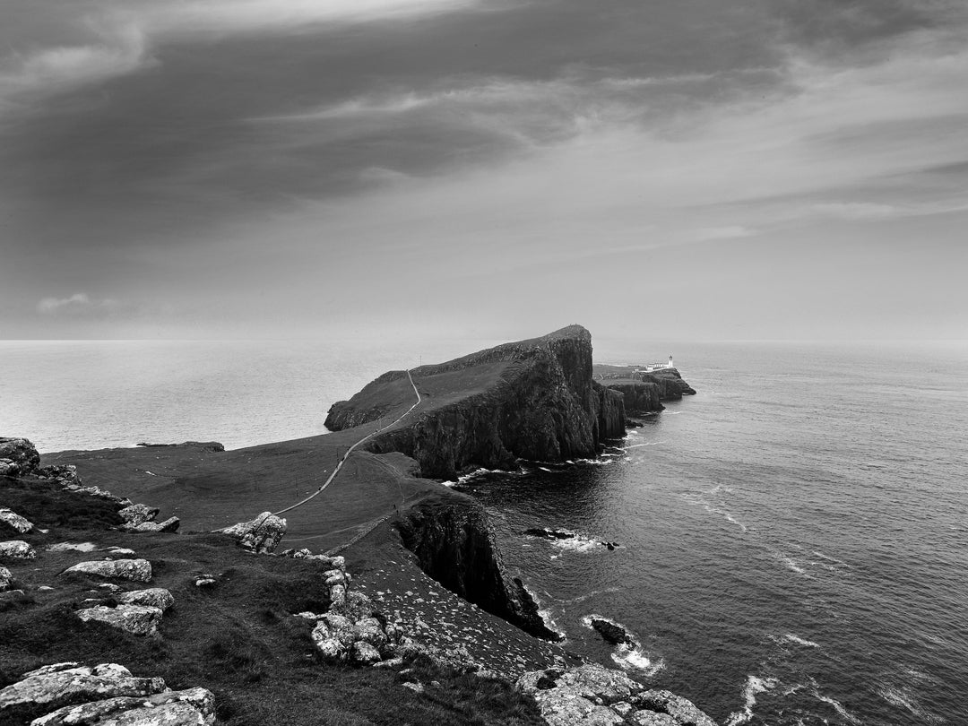 Neist Point Lighthouse Isle of Skye Black and white Photo Print - Canvas - Framed Photo Print - Hampshire Prints