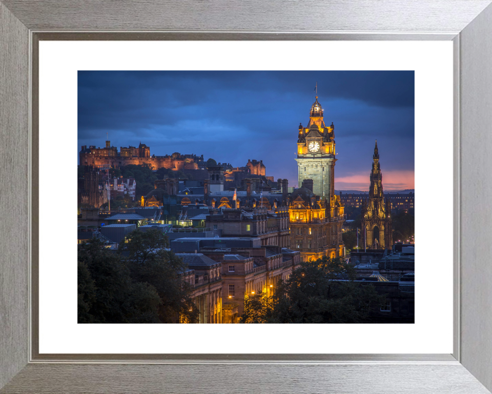 Edinburgh Skyline Scotland at sunset Photo Print - Canvas - Framed Photo Print - Hampshire Prints