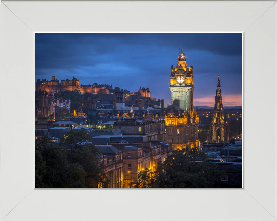 Edinburgh Skyline Scotland at sunset Photo Print - Canvas - Framed Photo Print - Hampshire Prints