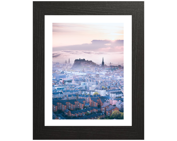 Sunrise mist over Edinburgh Scotland Photo Print - Canvas - Framed Photo Print - Hampshire Prints
