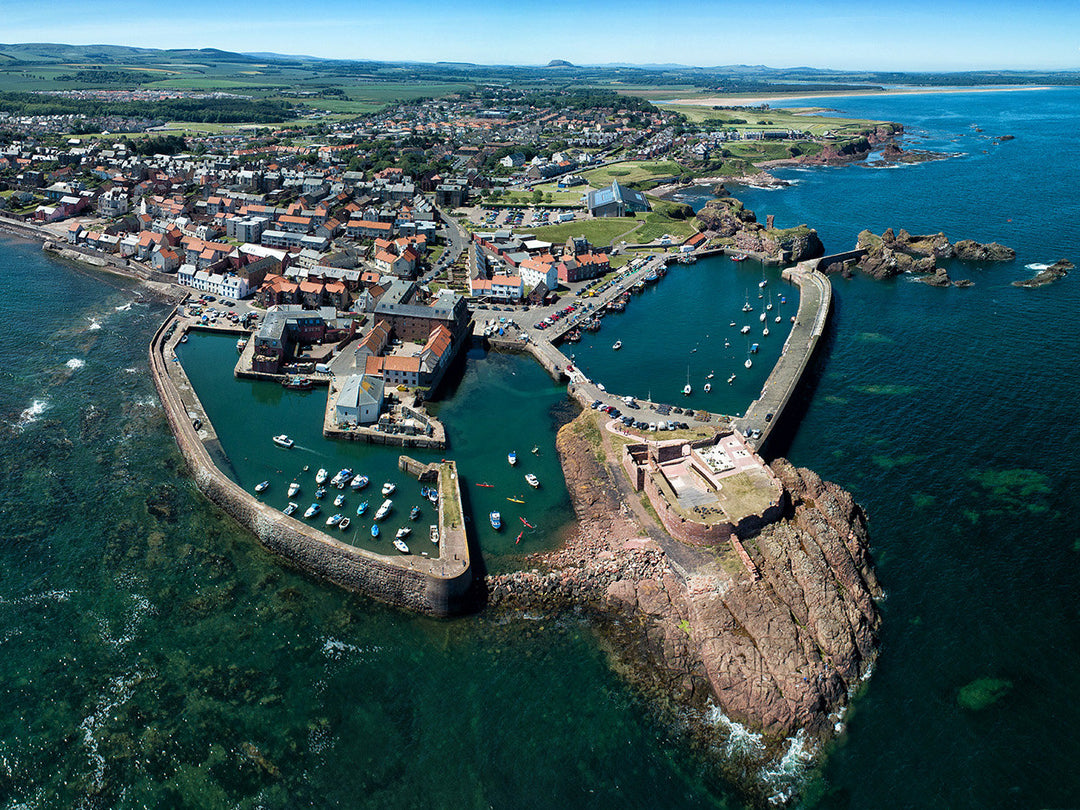 Dunbar harbour Scotland from above Photo Print - Canvas - Framed Photo Print - Hampshire Prints