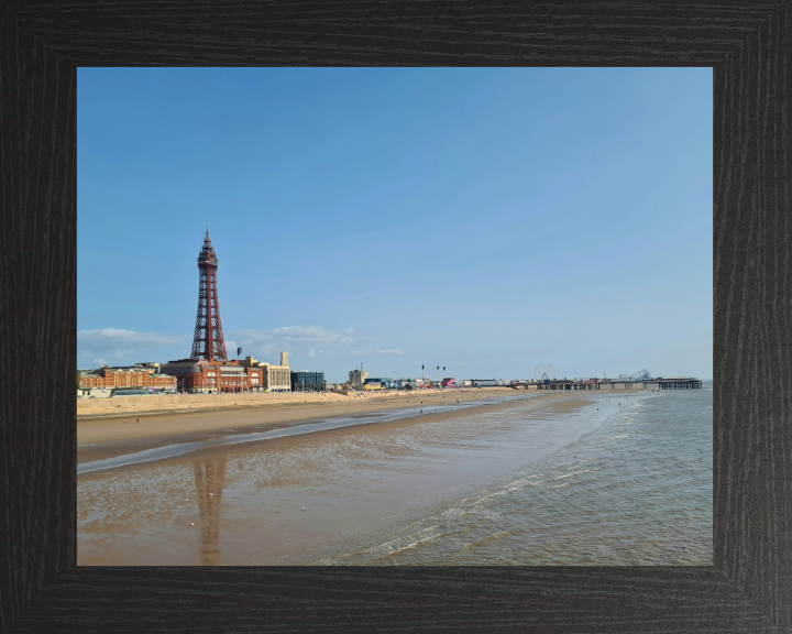 blackpool tower and beach reflections Photo Print - Canvas - Framed Photo Print - Hampshire Prints