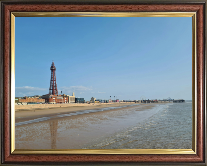 blackpool tower and beach reflections Photo Print - Canvas - Framed Photo Print - Hampshire Prints