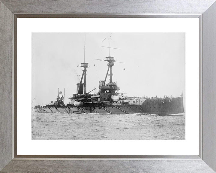 HMS Bellerophon (1907) Royal Navy Bellerophon class dreadnought battleship Photo Print or Framed Print - Hampshire Prints