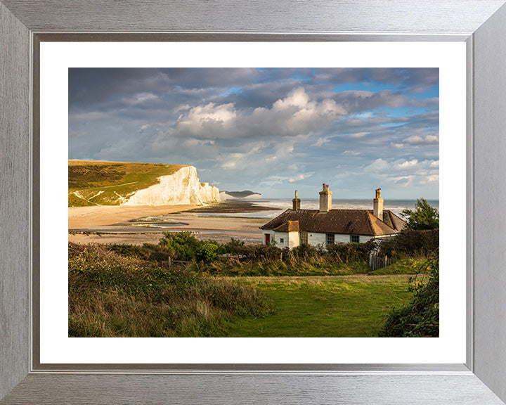 Seven Sisters cliffs and cottage East Sussex Photo Print - Canvas - Framed Photo Print - Hampshire Prints