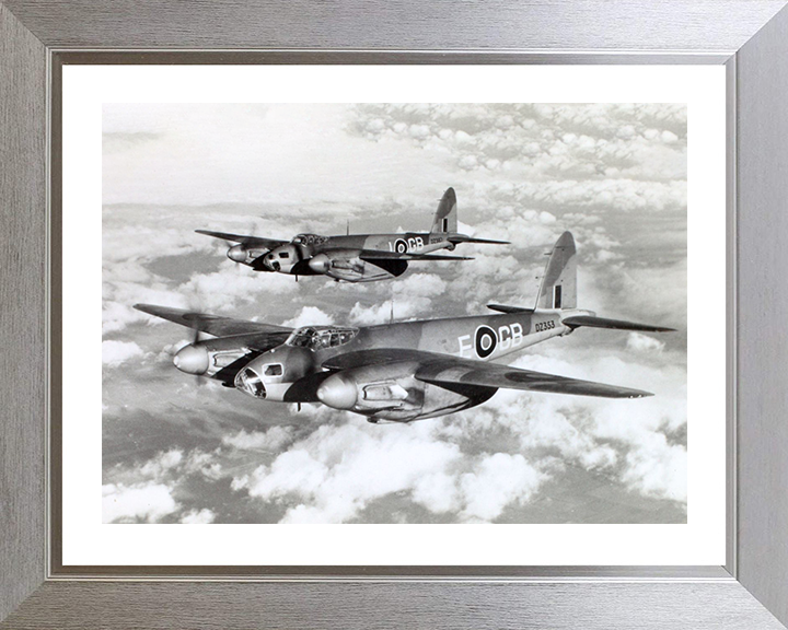 De Havilland Mosquito B Mk IVs | Photo Print | Framed Print | Military | Aircraft | Royal Air Force | Wall Art | Home Decor | Aviation | Photography Hampshire Prints 10 x 8 Silver Frame Yes