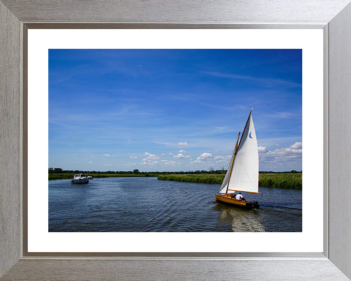 Sail boat on the Norfolk broads Photo Print - Canvas - Framed Photo Print - Hampshire Prints