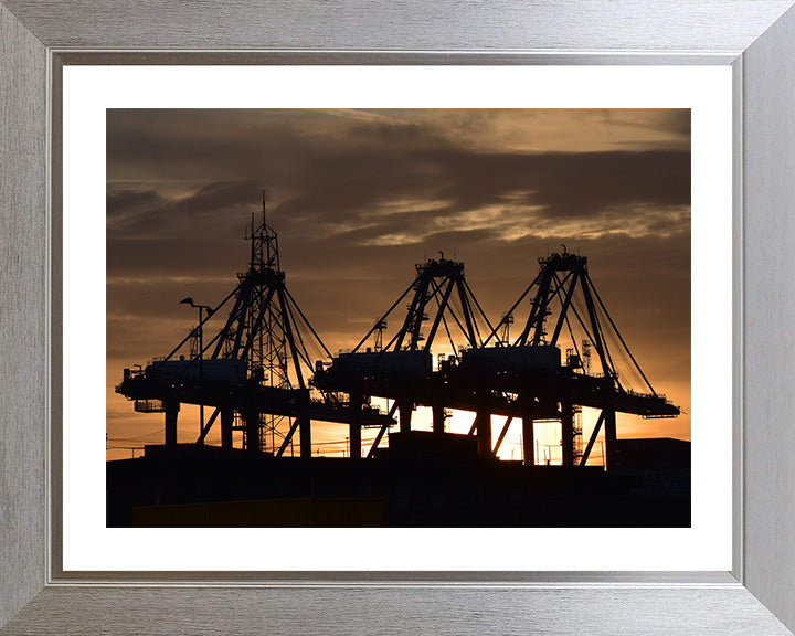 Felixstowe docks at sunset Photo Print - Canvas - Framed Photo Print - Hampshire Prints