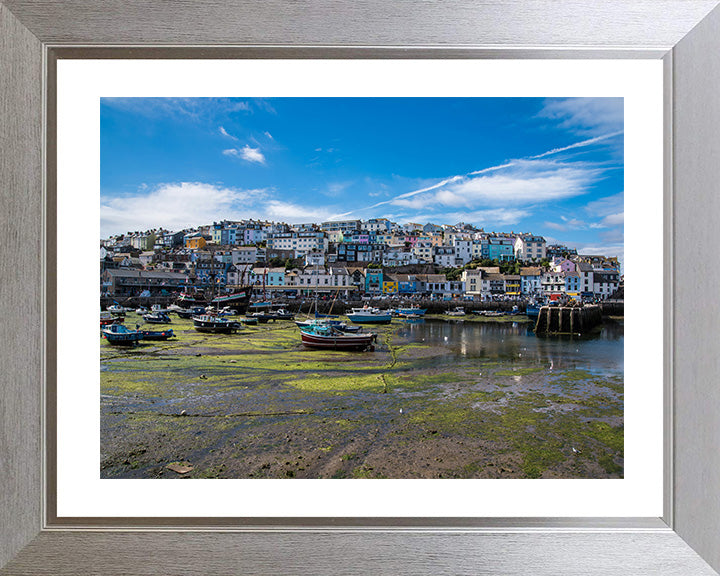 Brixham Harbour Devon at low tide Photo Print - Canvas - Framed Photo Print - Hampshire Prints