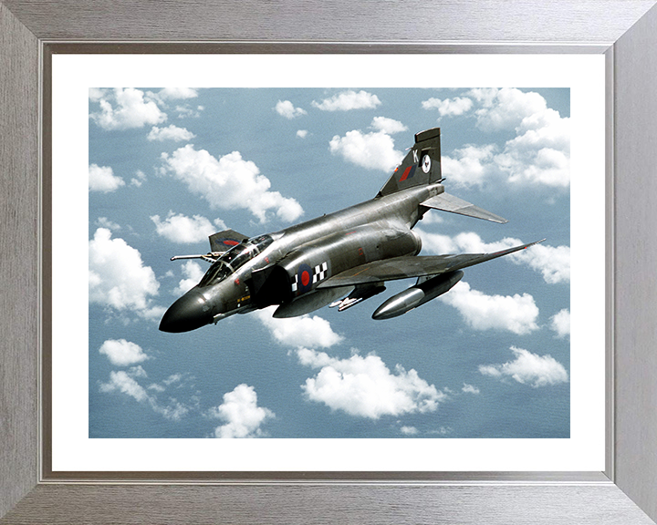 RAF RF-4 Phantom II Aircraft in flight | Photo Print | Framed Print | Military | Aircraft | Royal Air Force | Wall Art | Home Decor | Aviation | Photography Hampshire Prints 10 x 8 Silver Frame Yes