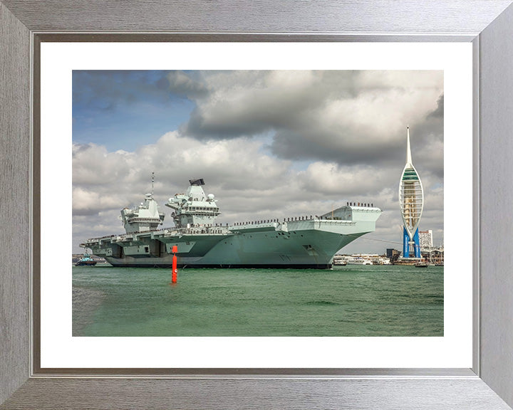 HMS Queen Elizabeth R08 Royal Navy Queen Elizabeth Class Aircraft Carrier Photo Print or Framed Print - Hampshire Prints