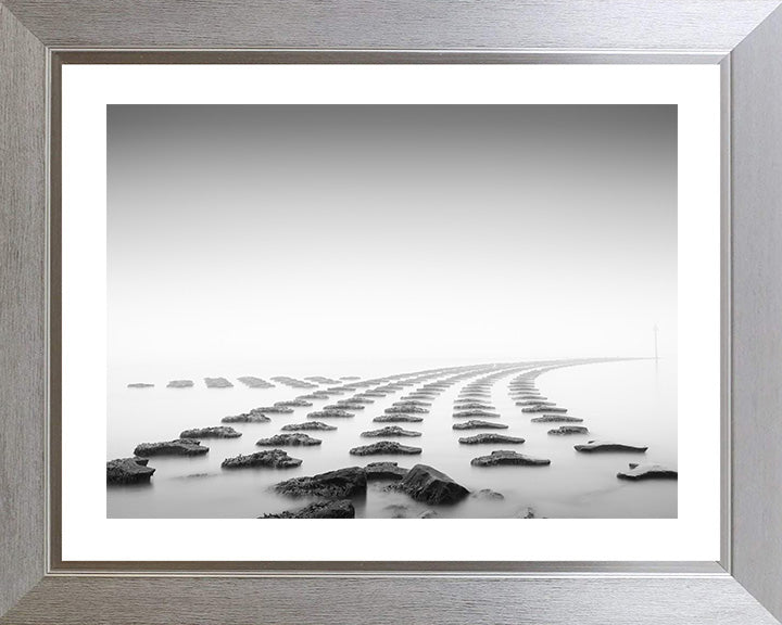 Felixstowe Beach Suffolk minimal black and white Photo Print - Canvas - Framed Photo Print - Hampshire Prints