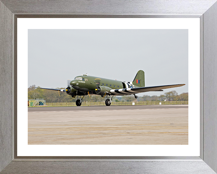 RAF BBMF Dakota Plane | Photo Print | Framed Print | Military | Aircraft | Royal Air Force | Wall Art | Home Decor | Aviation | Photography Hampshire Prints 10 x 8 Silver Frame Yes